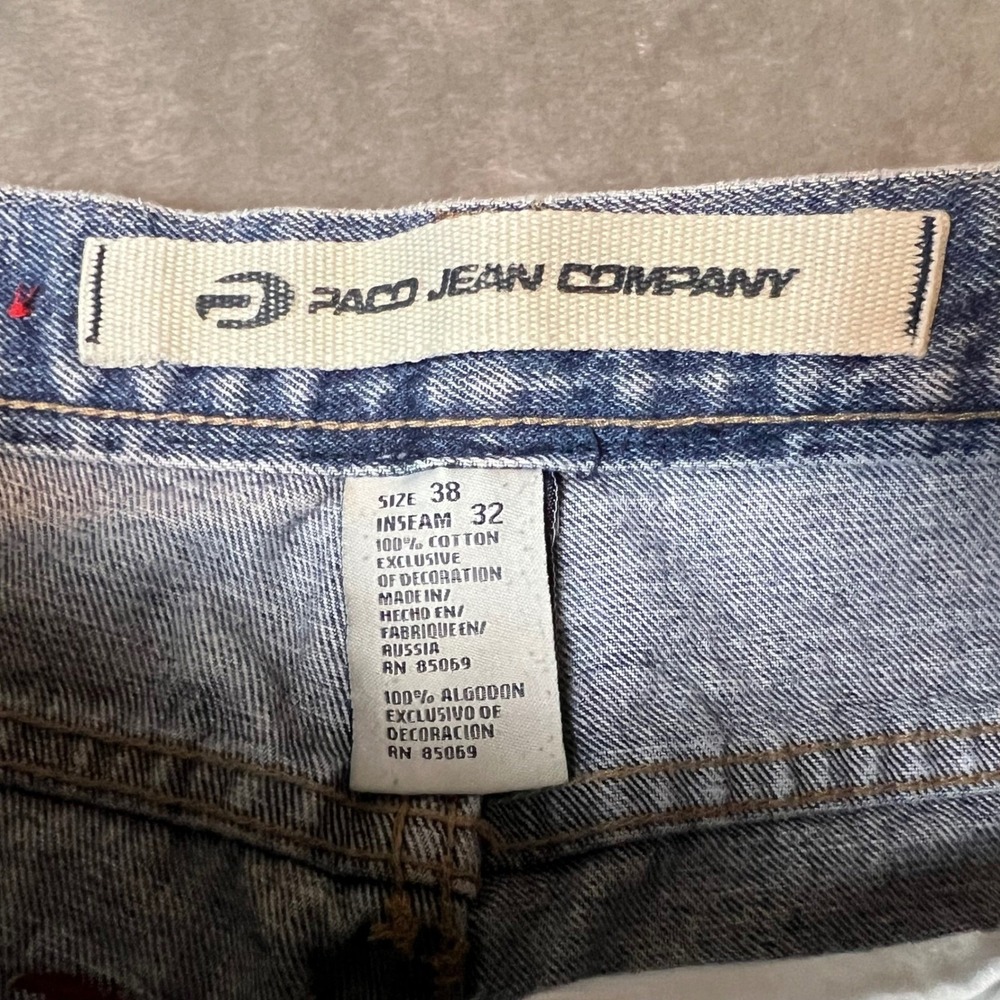 VTG Y2K Paco Jean Company Mens Size 38 x 32 Light Wash Denim Jeans Relaxed Fit - Picture 5 of 6